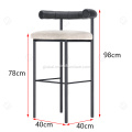 Bar Stool Chairs Metal frame with backrest counter chair Manufactory